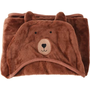 Polarowy kocyk dziecięcy z kapturem Bear brązowy,70 x 100 cm 4-Home