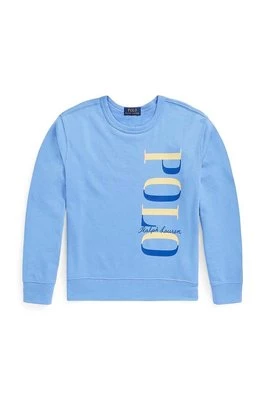 Polo Ralph Lauren bluza bawełniana dziecięca kolor niebieski z nadrukiem