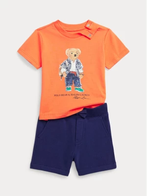 Polo Ralph Lauren Komplet t-shirt i spodenki 320910646001 Pomarańczowy Regular Fit