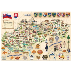 Popularne puzzle Mapa Słowacji, 160 elementów 4-Home