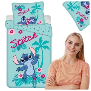 POŚCIEL 140X200 LILO I STITCH HAWAII MIĘTOWA POSZEWKA 70X90