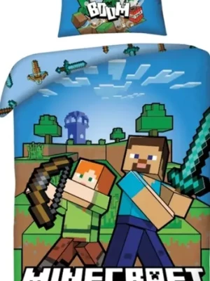 POŚCIEL 140x200 MŁODZIEŻOWA MINECRAFT CREEPER ALEX BAWEŁNIANA DLA DZIECKA