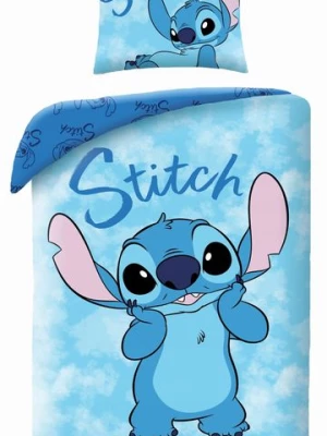 ﻿Pościel bawełniana 140x200 Lilo i Stitch Młodzieżowa niebieska
