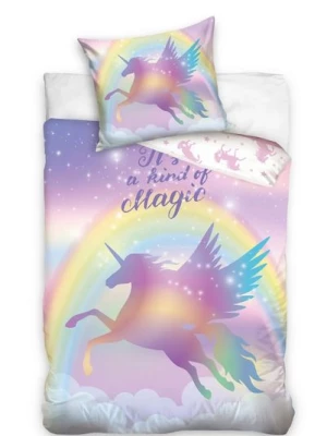 Pościel Bawełniana 140x200 Magiczny Jednorożec Tęcza