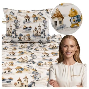 Pościel Dziecięca 120x160 + 50x60 Dinusie Na Wyprawie Bawełna 100% Polska Pościel Dziecięca 120x160 + 50x60 Dinusie Na Wyprawie Bawełna 100% Polska