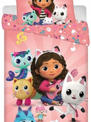 ﻿POŚCIEL DZIECIĘCA 140x200 GABBY'S DOLLHOUSE KOCI DOMEK GABI