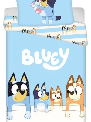 ﻿POŚCIEL DZIECIĘCA 140x200 PIESEK BLUEY BANDIT BINGO CHILLI