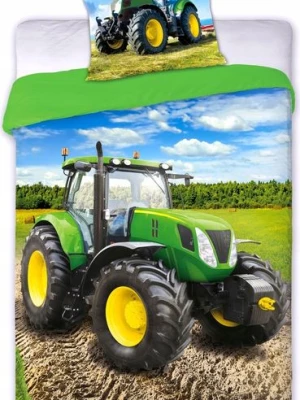 ﻿POŚCIEL MŁODZIEŻOWA 160x200 CIĄGNIK FARMA ZIELONY TRAKTOR