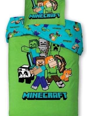 POŚCIEL MŁODZIEŻOWA MINECRAFT 140x200 GAMER GRA ALEX STEVE BABY PIG CREEPER POŚCIEL MŁODZIEŻOWA MINECRAFT 140x200 GAMER GRA ALEX STEVE BABY PIG CREEPER