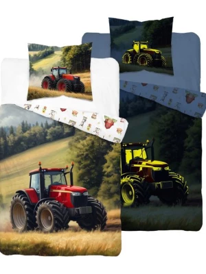Pościel Świecąca w ciemności 140x200 Traktor Czerwony