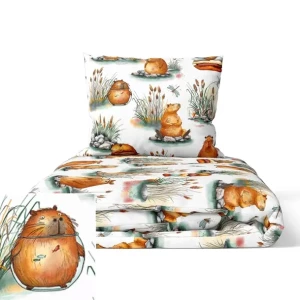 Pościel w kapibary 160x200 pościel kapibara biała CERTFIKAT - 100% bawełna Pościel w kapibary 160x200 pościel kapibara biała CERTFIKAT - 100% bawełna