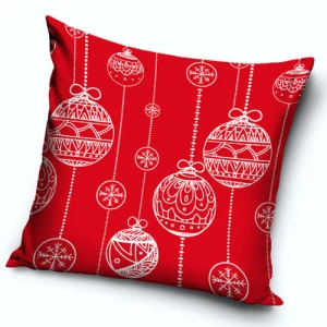 Poszewka na poduszkę Bombki świąteczne czerwony, 40 x 40 cm 4-Home