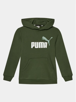 Puma Bluza Ess+ 2 Col Big Logo 586987 Zielony Regular Fit