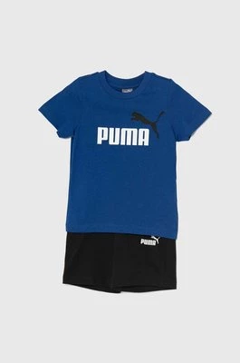 Puma komplet bawełniany niemowlęcy Minicats & Shorts Set kolor granatowy