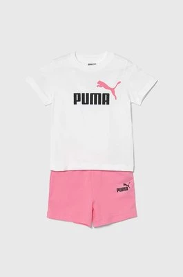 Puma komplet bawełniany niemowlęcy Minicats & Shorts Set kolor różowy