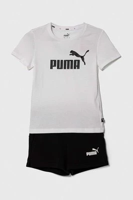 Puma komplet dziecięcy Logo Tee & Shorts Set kolor biały