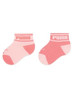 Puma Zestaw 2 par wysokich skarpet dziecięcych Baby Wording Sock 2P 935479 Różowy