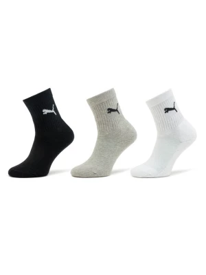 Puma Zestaw 3 par wysokich skarpet dziecięcych Junior Crew Sock 3P 907958 Biały