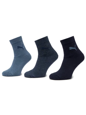 Puma Zestaw 3 par wysokich skarpet dziecięcych Junior Crew Sock 3P 907958 Granatowy