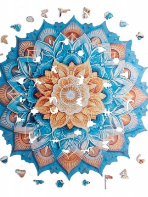 Puzzle drewniane WOOD YOU DO Blue Mandala 650 elementów 3XL Wood You Do kreatywne puzzle