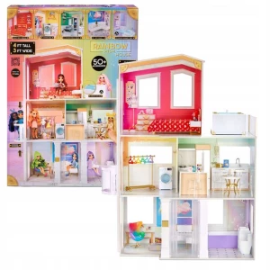 ﻿Rainbow High Willa DOMEK LALEK Drewniany Piętrowy Meble 574330 HOUSE DOM