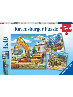 Ravensburger 49-częściowe puzzle (3 szt.) "Large construction vehicles" - 5+ rozmiar: onesize Ravensburger 49-częściowe puzzle (3 szt.) "Large construction vehicles" - 5+ rozmiar: onesize
