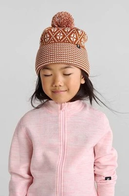 Reima czapka wełniana dziecięca Kuurassa kolor brązowy wełniana
