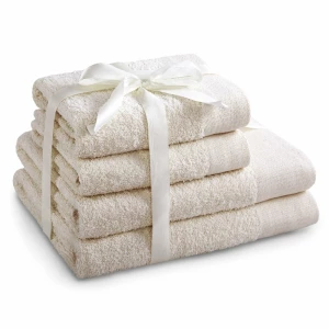 Restilo Komplet ręczników Amari ecru, 2 szt. 50 x 100 cm, 2 szt. 70 x 140 cm AmeliaHome