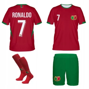 ﻿RONALDO Portugalia strój komplet + getry rozm. 116