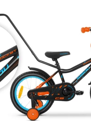 Rower dziecięcy 18" TABOU ROCKET CS ALU czarny - pomarańczowy R26
