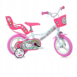﻿Rower dziecięcy DINO HELLO KITTY, 12 cali [Biały, Rama dziecięca]