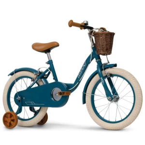 Rower dziecięcy Huffy Vintage 16" z koszykiem i kółkami bocznymi niebieski
