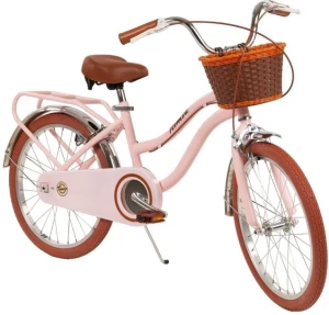 ﻿Rower dziecięcy Vintage Retro 20 cali dla dziewczynki 7-9 lat Różowy