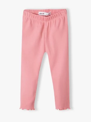 Różowe legginsy dla dziewczynki prążkowane Minoti