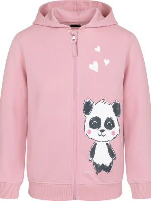 Rozpinana bluza z kapturem dla dziewczynki, z misiem pandą, różowa, 3-8 lat Endo