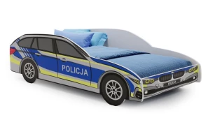 ﻿Samochód łóżko dziecięce auto Policja160x80 + materac - wóz policyjny