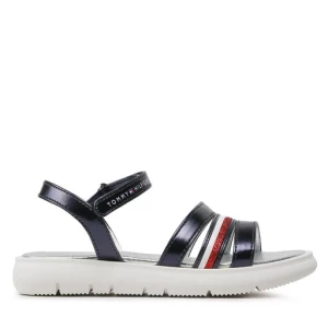 Sandały Tommy Hilfiger Stripes Velcro T4A2-32771-1372 M Granatowy