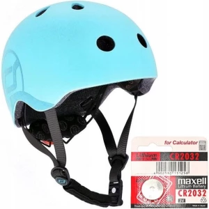 Scoot and Ride KASK Dla Dzieci Regulowany Lampka S-M Blueberry 3+ + Bateria