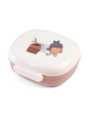 Sebra Pudełko w kolorze jasnoróżowo-białym na lunch - 17,5 x 16,5 x 7,2 cm rozmiar: onesize