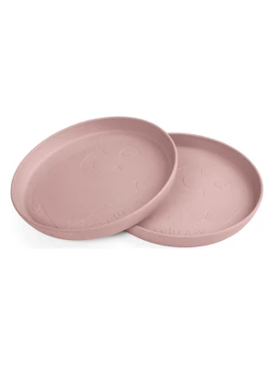Sebra Talerz "Mums" w kolorze jasnoróżowym do nauki jedzenia - 4 m+ rozmiar: onesize