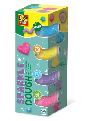 SES Plastelina (4 szt.) "Feel good - Sparkle" - 4 x 90 g - 12 m+ rozmiar: onesize