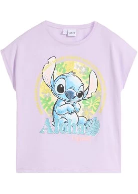 Shirt dziewczęcy Disney Stitch, z bawełny organicznej bonprix
