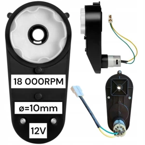 ﻿SILNIK NAPĘD 12V 18000 RPM PRZEKŁADNIA DO AUT NA AKUMULATOR RS390