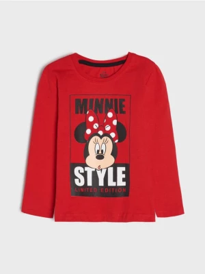 Sinsay - Koszulka z długimi rękawami Minnie Mouse - czerwony