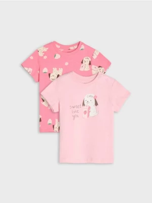 Sinsay - Koszulki 2 pack - różowy