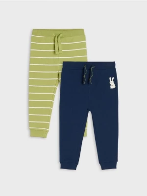 Sinsay - Spodnie dresowe jogger 2 pack - zielony