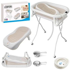 SKŁADANA WANIENKA COMFORT ZE STOJAKIEM I LEŻACZKIEM ORSETTO BEŻOWA