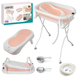 SKŁADANA WANIENKA COMFORT ZE STOJAKIEM I LEŻACZKIEM ORSETTO RÓŻOWA