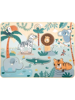 small foot 7-częściowe puzzle "Odgłosy zwierząt safari" - 12 m+ rozmiar: onesize