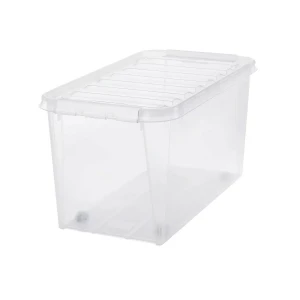 SmartStore Pojemnik do przechowywania z białymiklipsami i kółkami Classic, 70 l, 70 l Orthex Group